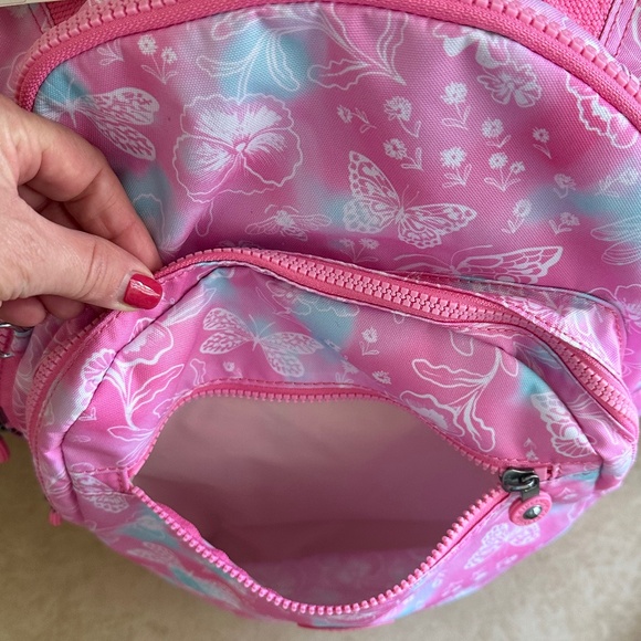 Kipling Seoul Laptop Backpack Garden Clouds Pink/White/Blue Floral/Butterfly NWT - Picture 9 of 16